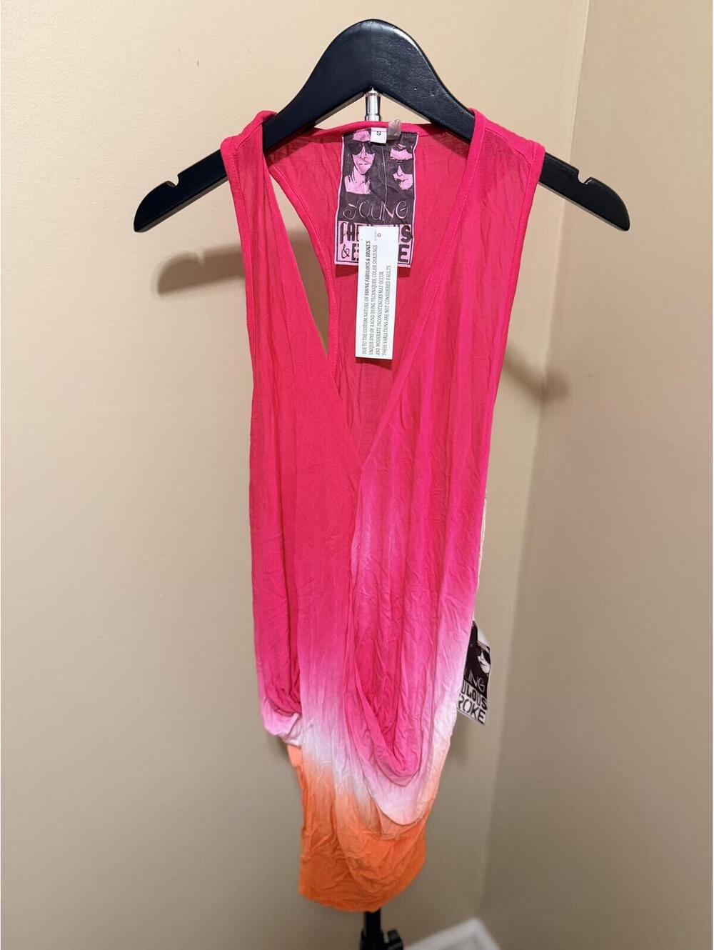 Young Fabulous & Broke Ombre Tunic Dress Size S Pink Orange Cover Up NWT